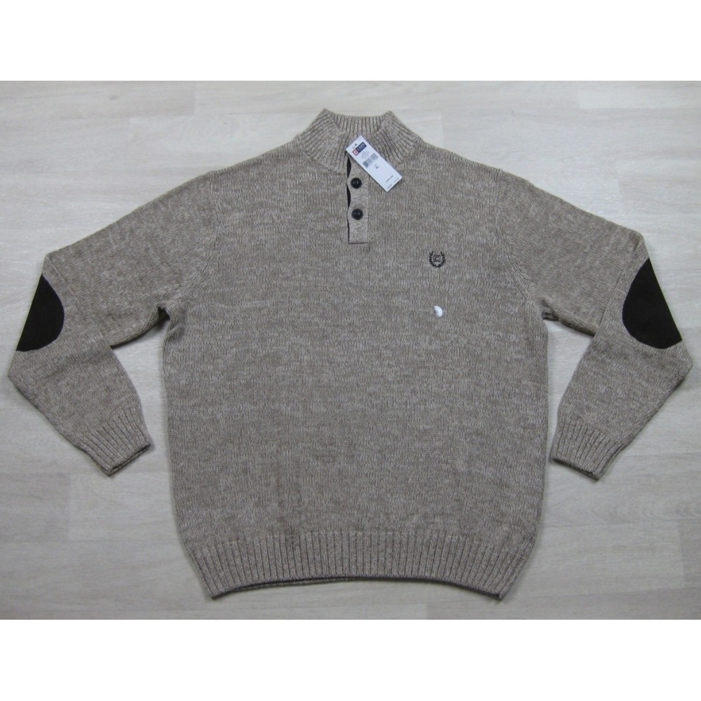 NWT Chaps North Coast Sweater Men's (XL) Quarter‎ Button Mock Neck Preppy NEW